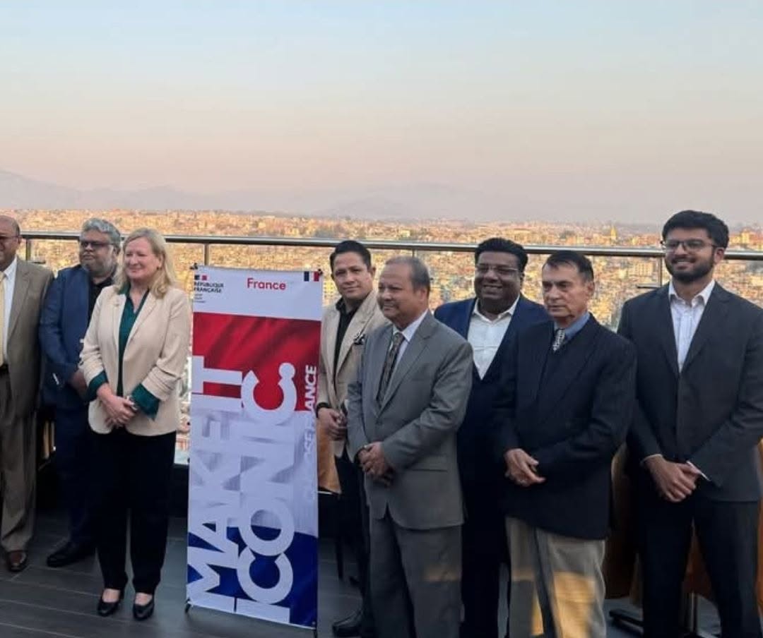 French-Nepali business community interaction at Mercure Hotel, March 2026